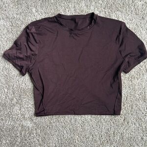 Lululemon Dark Brown Short Sleeve Crop Top